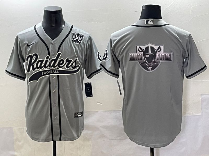 Men 2025 Oakland Raiders Blank Grey Joint Name Nike Limited NFL Jersey style 10->oakland raiders->NFL Jersey